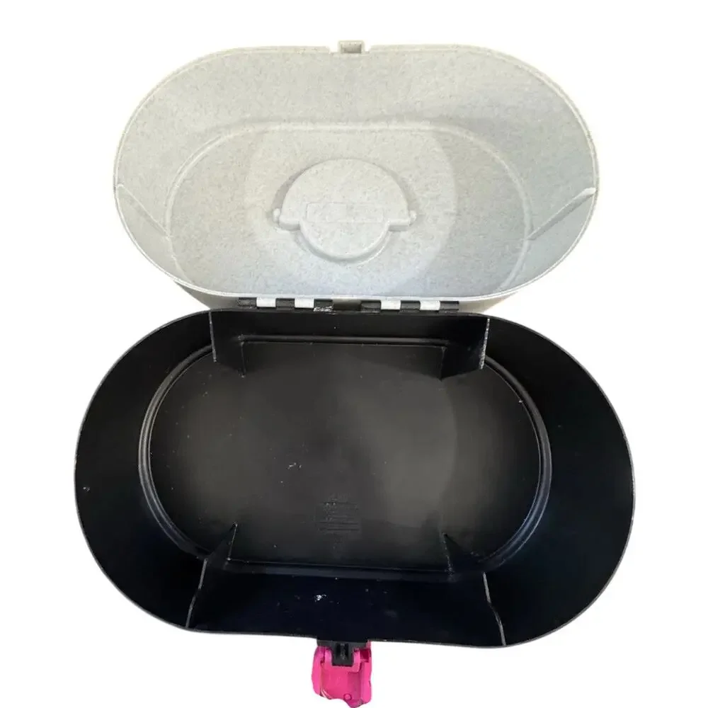 Vintage Caboodles Hot Pink Black Gray Cosmetic Case Makeup Storage Mirror